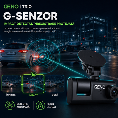Camera Auto De Bord DVR Trio Qeno® High PRO Full HD 1080P