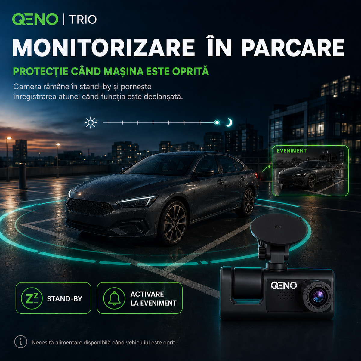 Camera Auto De Bord DVR Trio Qeno® High PRO Full HD 1080P