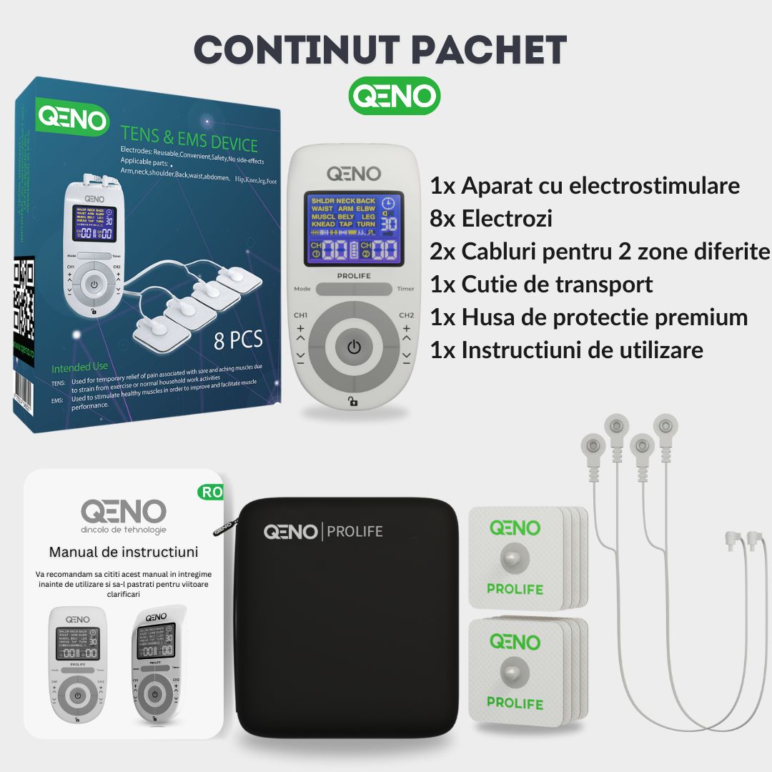 Aparat De Masaj Cu Electrostimulare Pentru Fizioterapie/Electroterapie QENO®