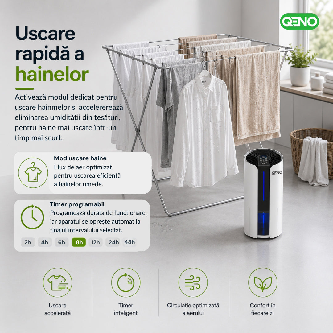 Dezumidificator si Purificator QENO® DryDoo Smart 330W