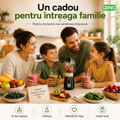Mini Blender Portabil Electric 2in1 Rasnita cafea, QENO® BLENDYFIT