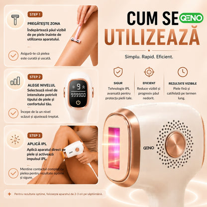 Epilator IPL QENO® EPILOME, 999.900 Impulsuri