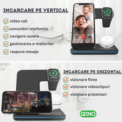 Incarcator Wireless 3in 1  Qeno® RESIGILAT