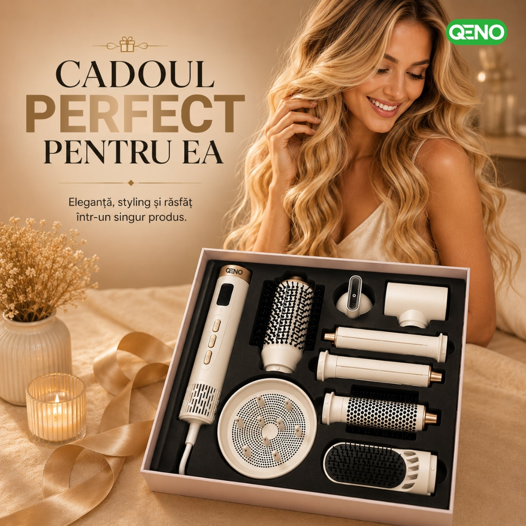 Uscator de par si ondulator 8in1 QENO® DRYMAZING Feon Profesional 1500W