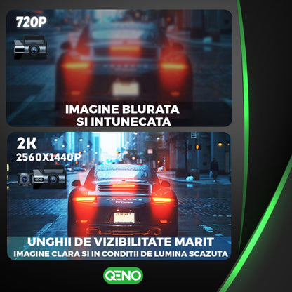 Camera Auto De Bord Tripla GoSafe, 2K Full HD-1440P Resigilat