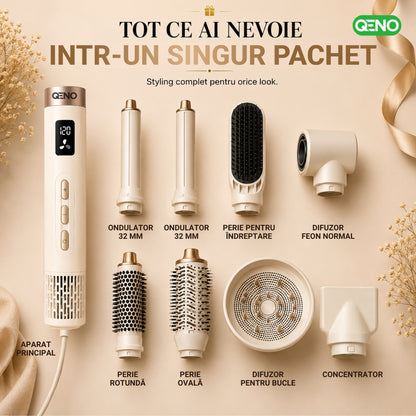 Uscator de par si ondulator 8in1 QENO® DRYMAZING Feon Profesional 1500W