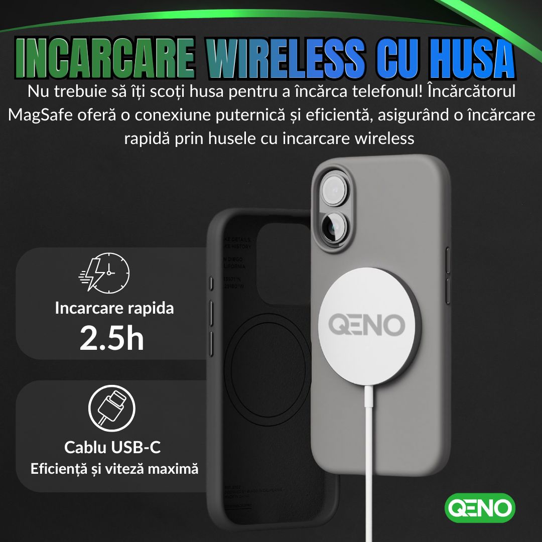 Incarcator Wireless MagSafe Magnetic Qeno® Resigilat