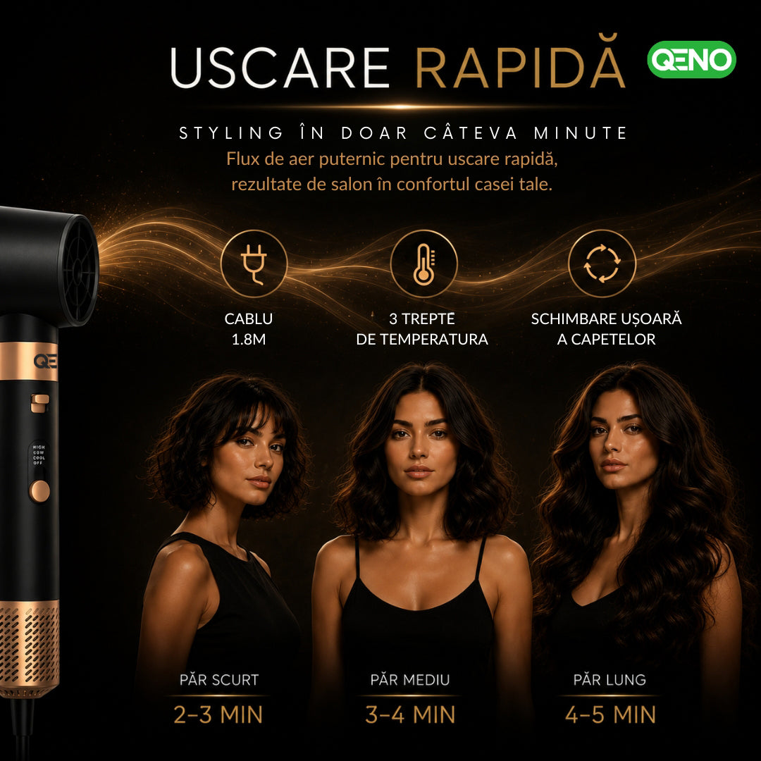 Uscator de par si ondulator 6in1 QENO® DRYVELLE Feon Profesional