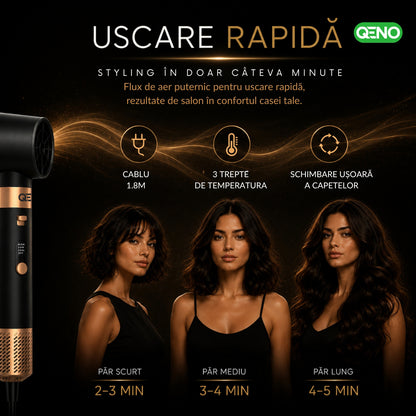 Uscator de par si ondulator 6in1 QENO® DRYVELLE Feon Profesional