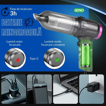Aspirator Auto Portabil Fara Fir 3in1 Qeno® PureFusion 120W