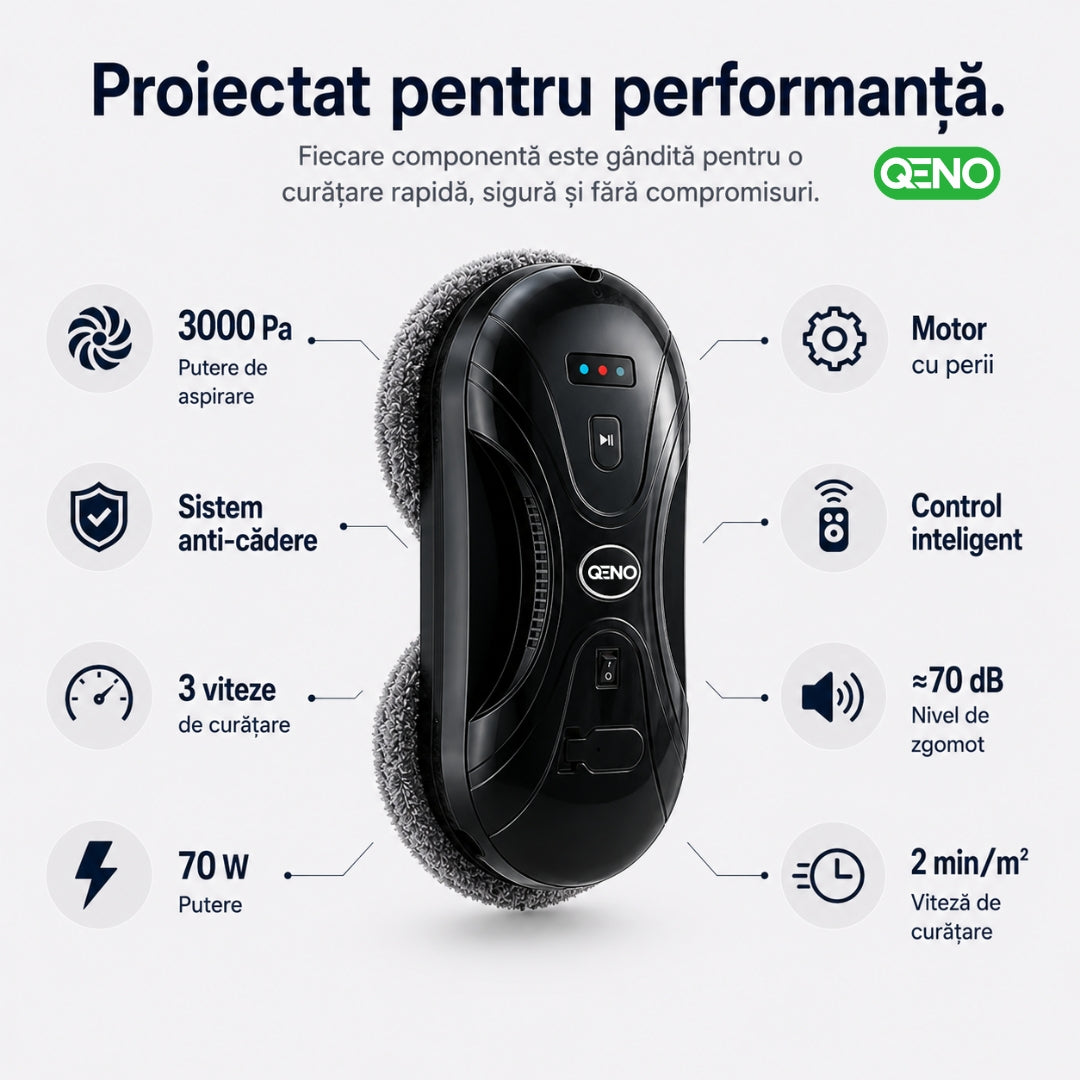 Robot inteligent de curatat geamuri QENO® ClearNOVATE 70 W