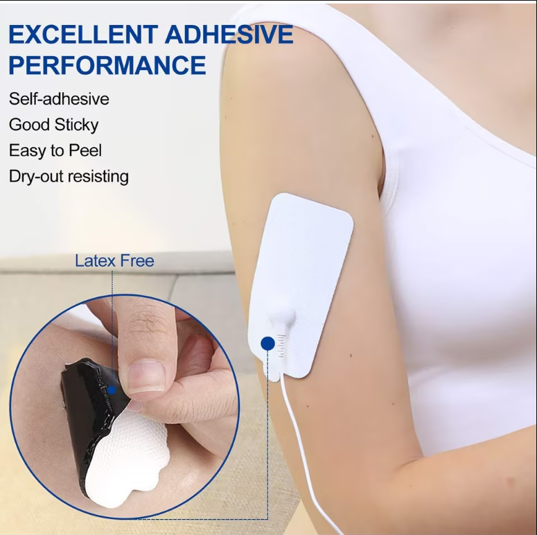 Set 2 Electrozi / Paduri Qeno® Cu Gel, Pentru Aparat Electrostimulare 9 x 4 Alb