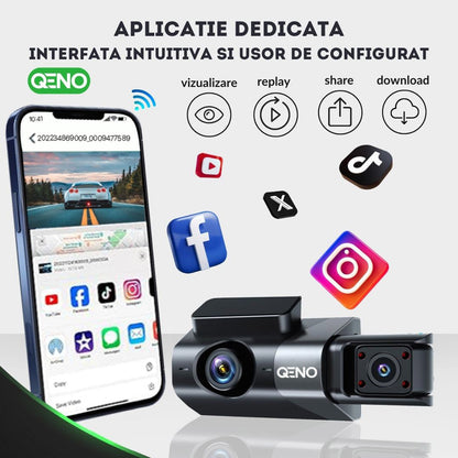 Camera Auto De Bord Tripla GoSafe, 2K Full HD-1440P Resigilat