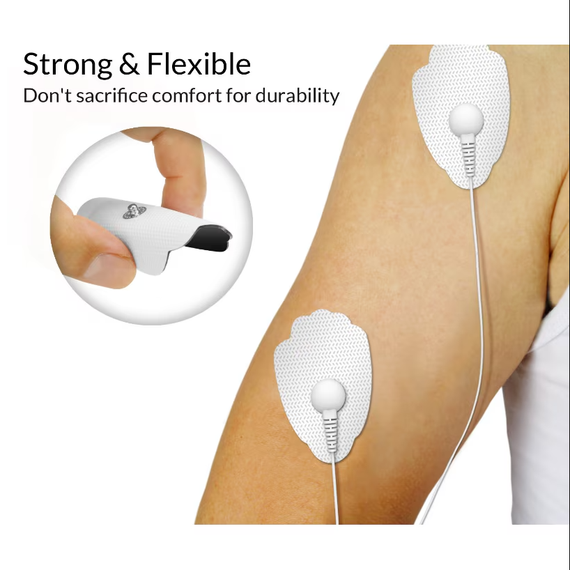Set 2 Electrozi / Paduri Qeno® Cu Gel, Pentru Aparat Electrostimulare 7,5 x 4,5 Alb