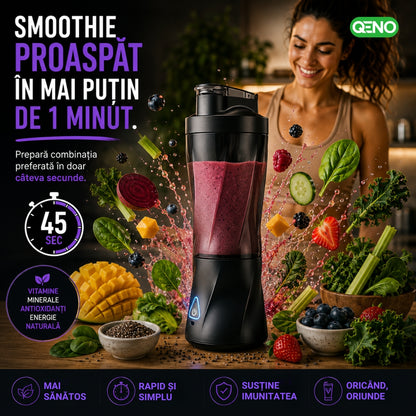 Mini Blender Portabil Electric, QENO® BlendyMAX, 360W