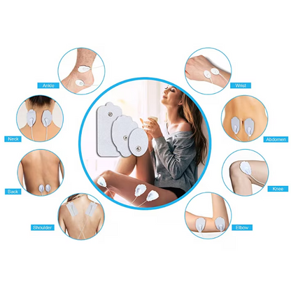 Set 2 Electrozi / Paduri Qeno® Cu Gel, Pentru Aparat Electrostimulare 9 x 4 Alb