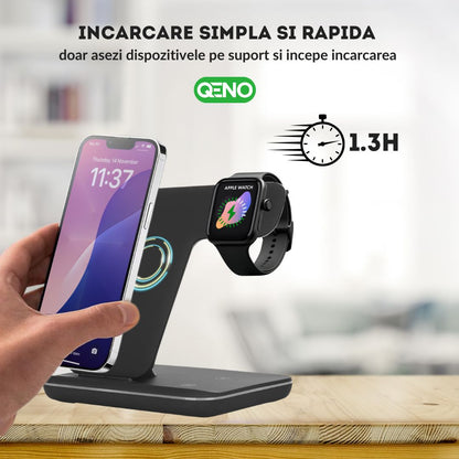 Incarcator Wireless 3in 1  Qeno® RESIGILAT