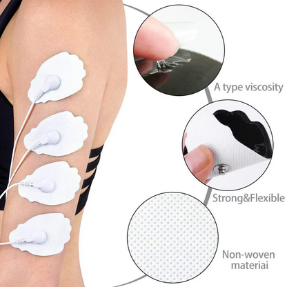 Set 2 Electrozi / Paduri Qeno® Cu Gel, Pentru Aparat Electrostimulare 7,5 x 4,5 Alb