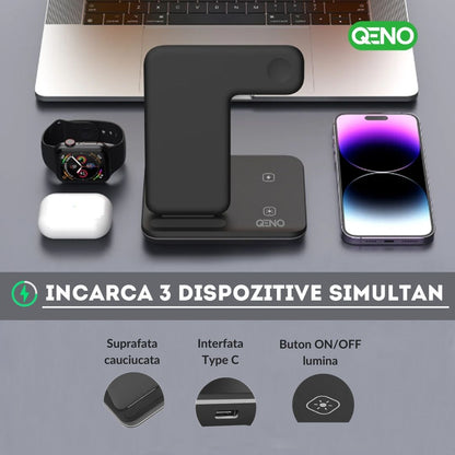 Incarcator Wireless 3in 1  Qeno® RESIGILAT