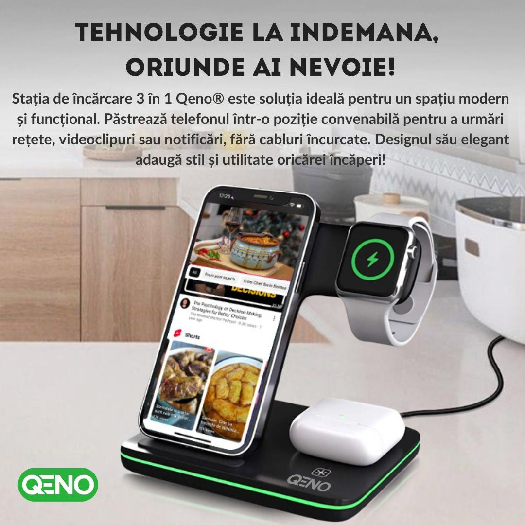 Incarcator Wireless 3in 1  Qeno® RESIGILAT
