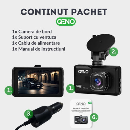 Camera Video De Bord Auto DashCam Qeno® Resigilat
