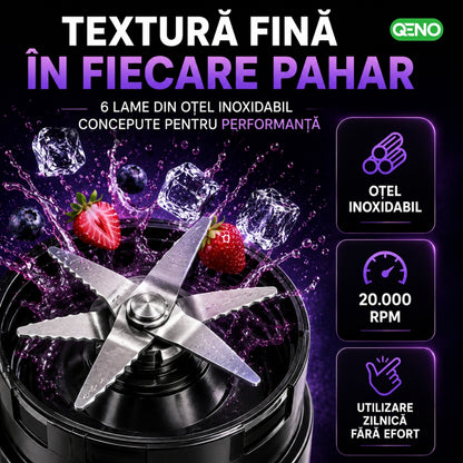 Mini Blender Portabil Electric, QENO® BlendyMAX, 360W