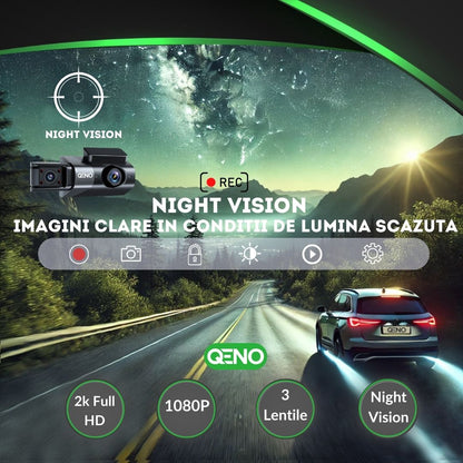 Camera Auto De Bord Tripla GoSafe, 2K Full HD-1440P Resigilat