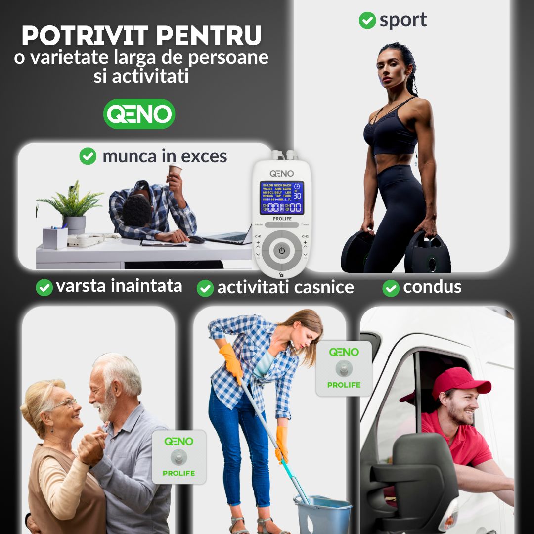 Aparat De Masaj Cu Electrostimulare Pentru Fizioterapie/Electroterapie QENO®