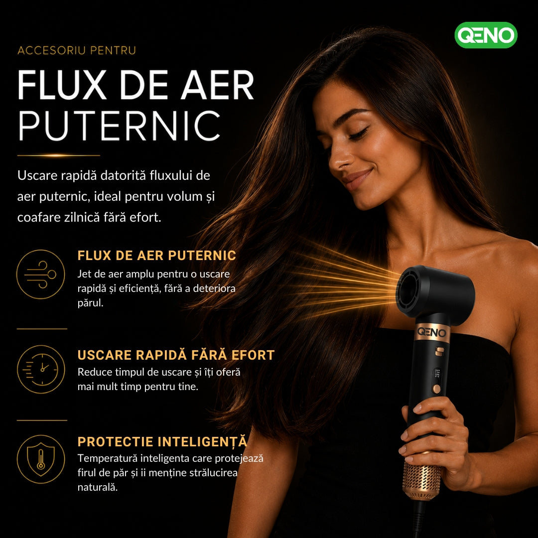 Uscator de par si ondulator 6in1 QENO® DRYVELLE Feon Profesional