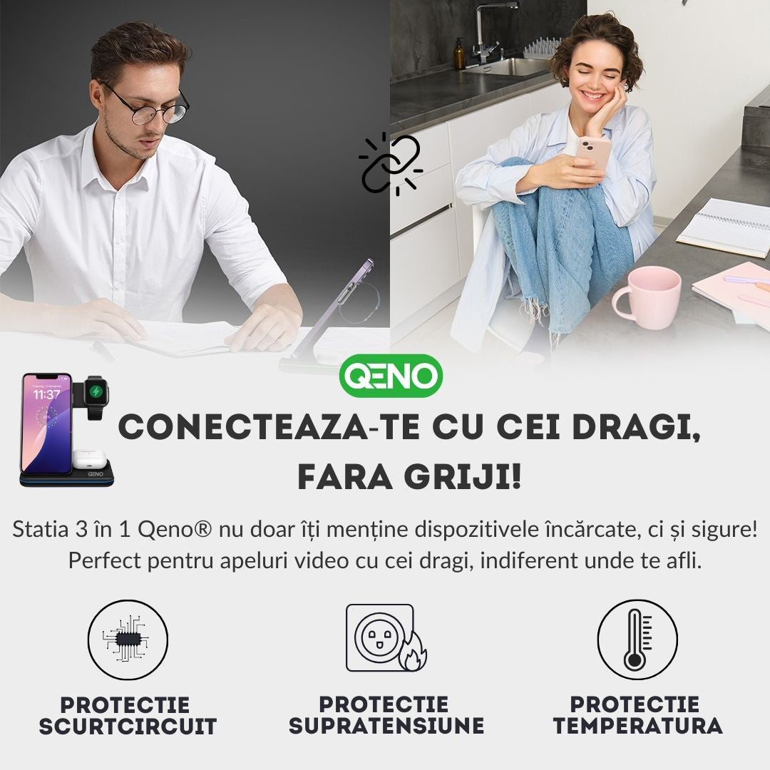 Incarcator Wireless 3in 1  Qeno® RESIGILAT