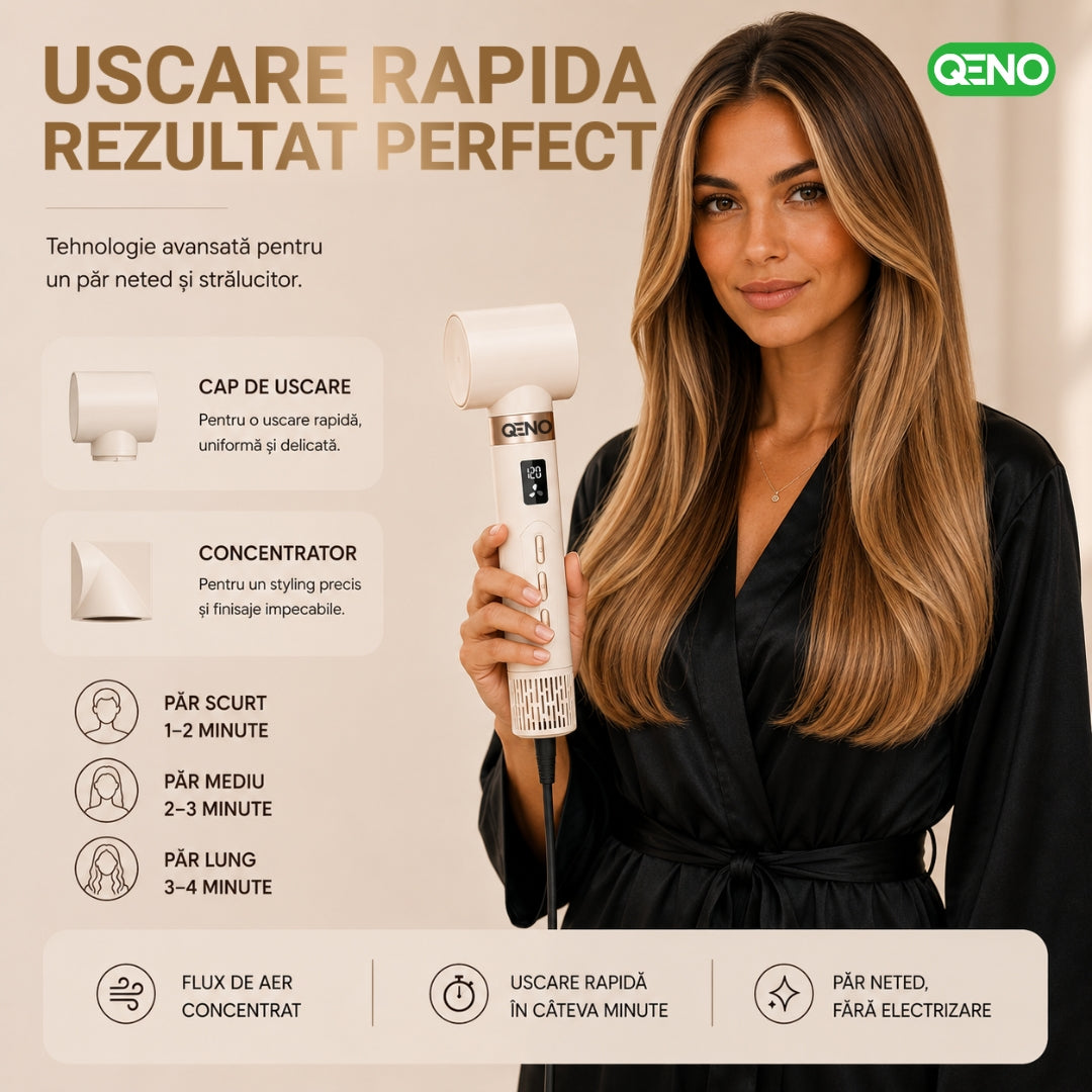 Uscator de par si ondulator 8in1 QENO® DRYMAZING Feon Profesional 1500W