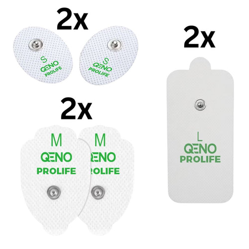 Set 6 electrozi / Paduri cu gel Qeno pentru aparat electrostimulare 3 dimensiuni