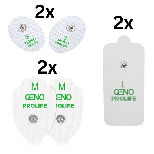 Set 6 electrozi / Paduri cu gel Qeno pentru aparat electrostimulare 3 dimensiuni