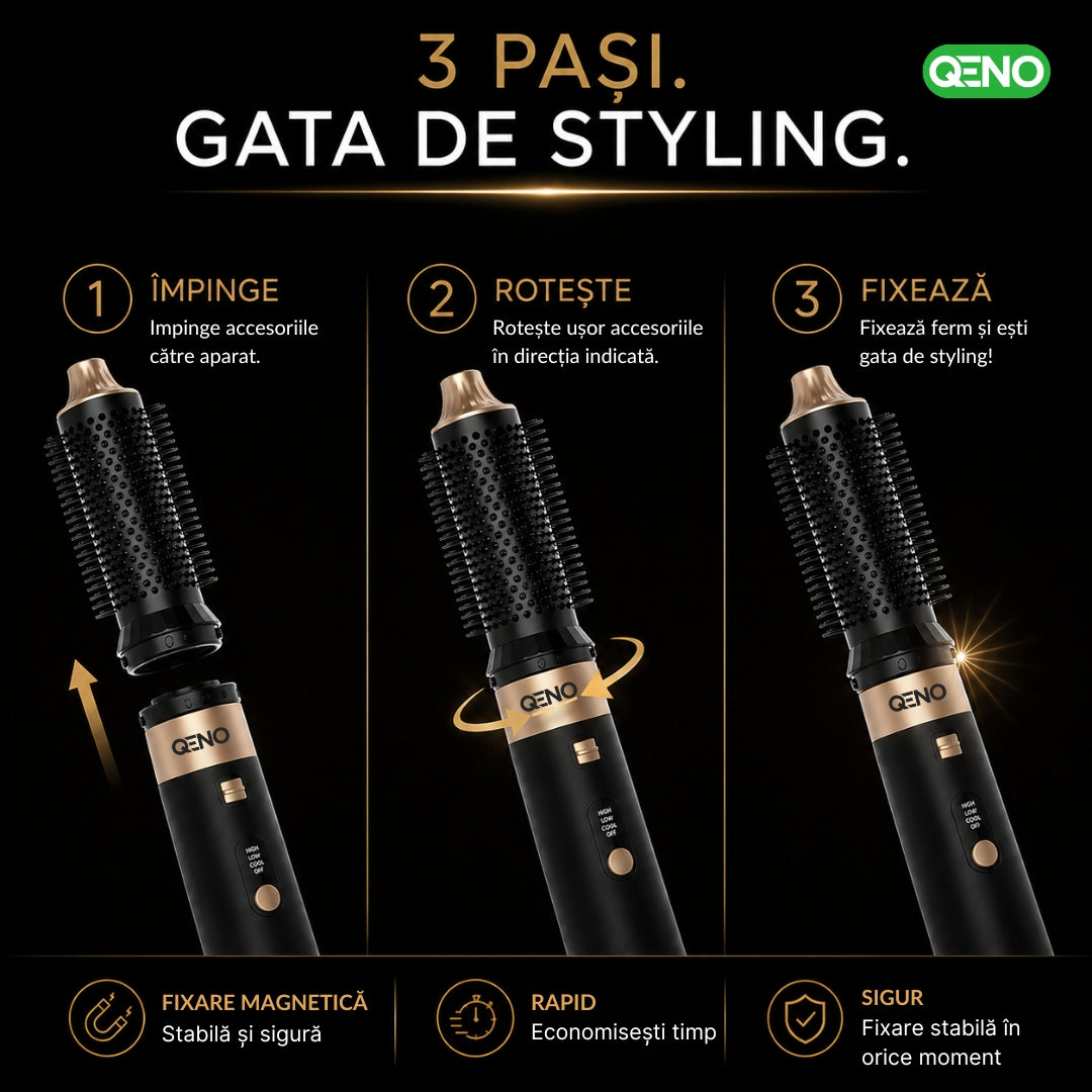 Uscator de par si ondulator 6in1 QENO® DRYVELLE Feon Profesional
