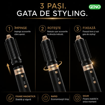 Uscator de par si ondulator 6in1 QENO® DRYVELLE Feon Profesional