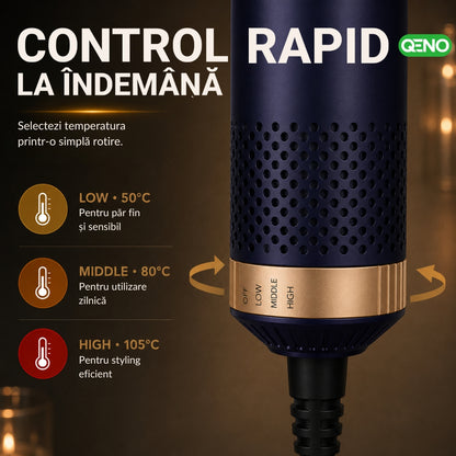 Uscator de par si ondulator 5in1 QENO® DRYZEE Feon Profesional 850W