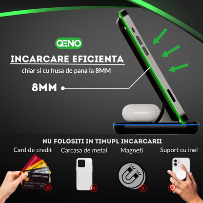Incarcator Wireless 3in 1  Qeno® RESIGILAT