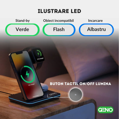 Incarcator Wireless 3in 1  Qeno® RESIGILAT
