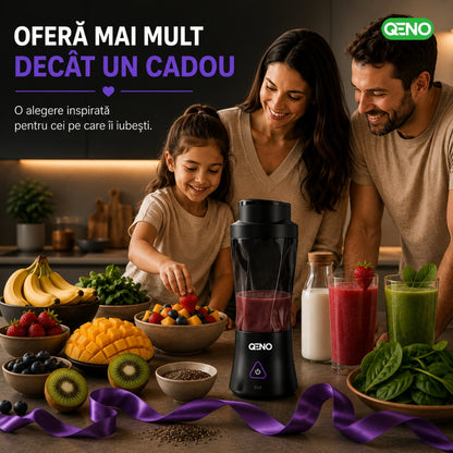 Mini Blender Portabil Electric, QENO® BlendyMAX, 360W