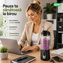 Mini Blender Portabil Electric 2in1 Rasnita cafea, QENO® BLENDYFIT — poza 7