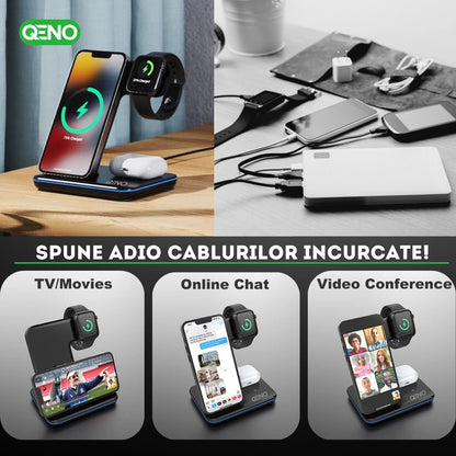 Incarcator Wireless 3in 1  Qeno® RESIGILAT