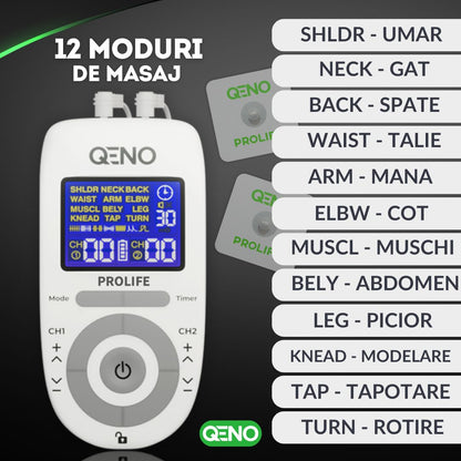 Aparat De Masaj Cu Electrostimulare Pentru Fizioterapie/Electroterapie QENO®