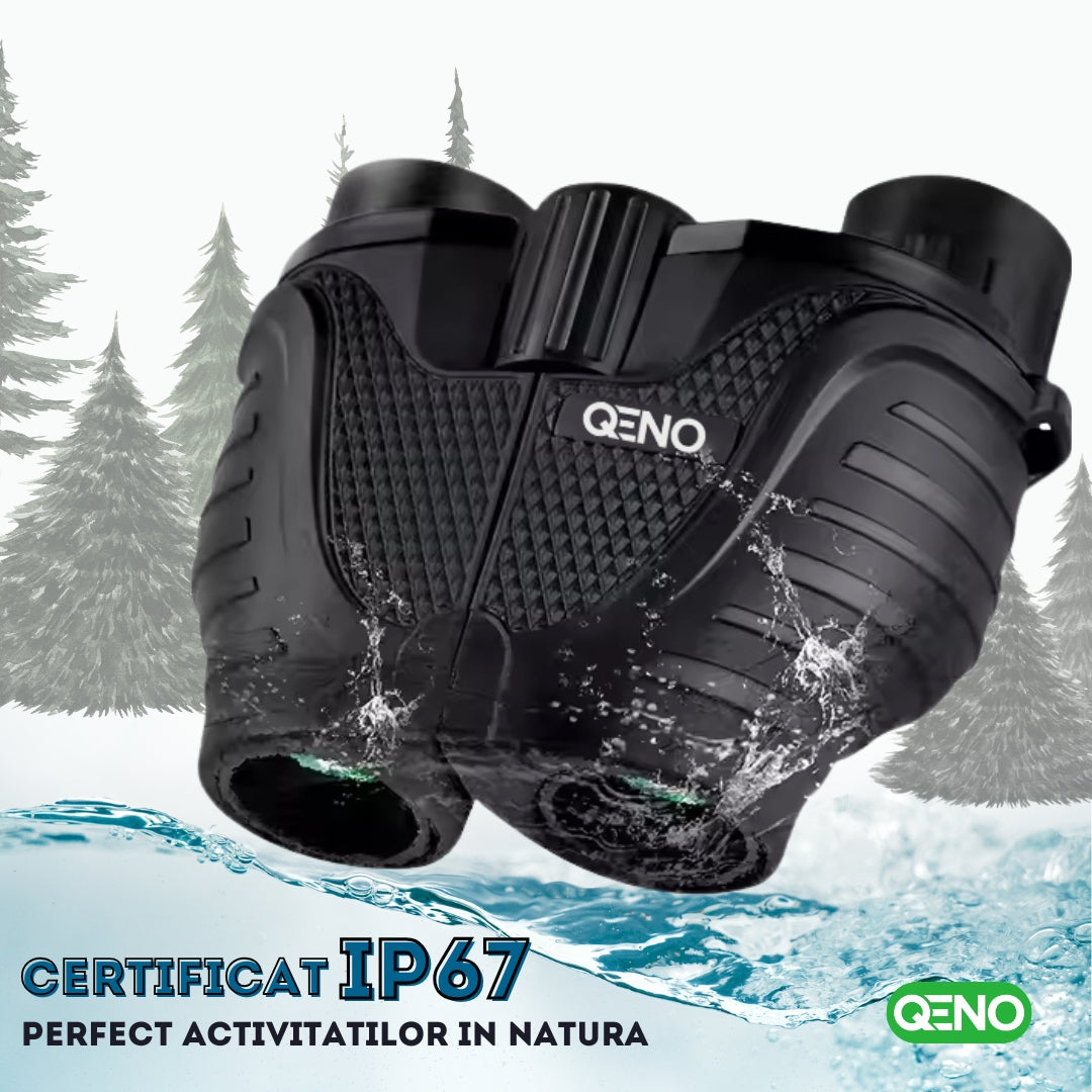Binoclu 10x25 Qeno®️ Lentile Premium Prism BAK4