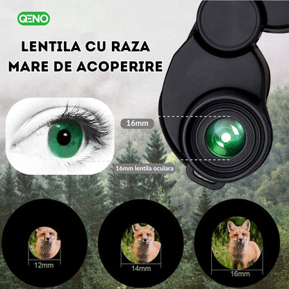 Binoclu 10x25 Qeno®️ Lentile Premium Prism BAK4