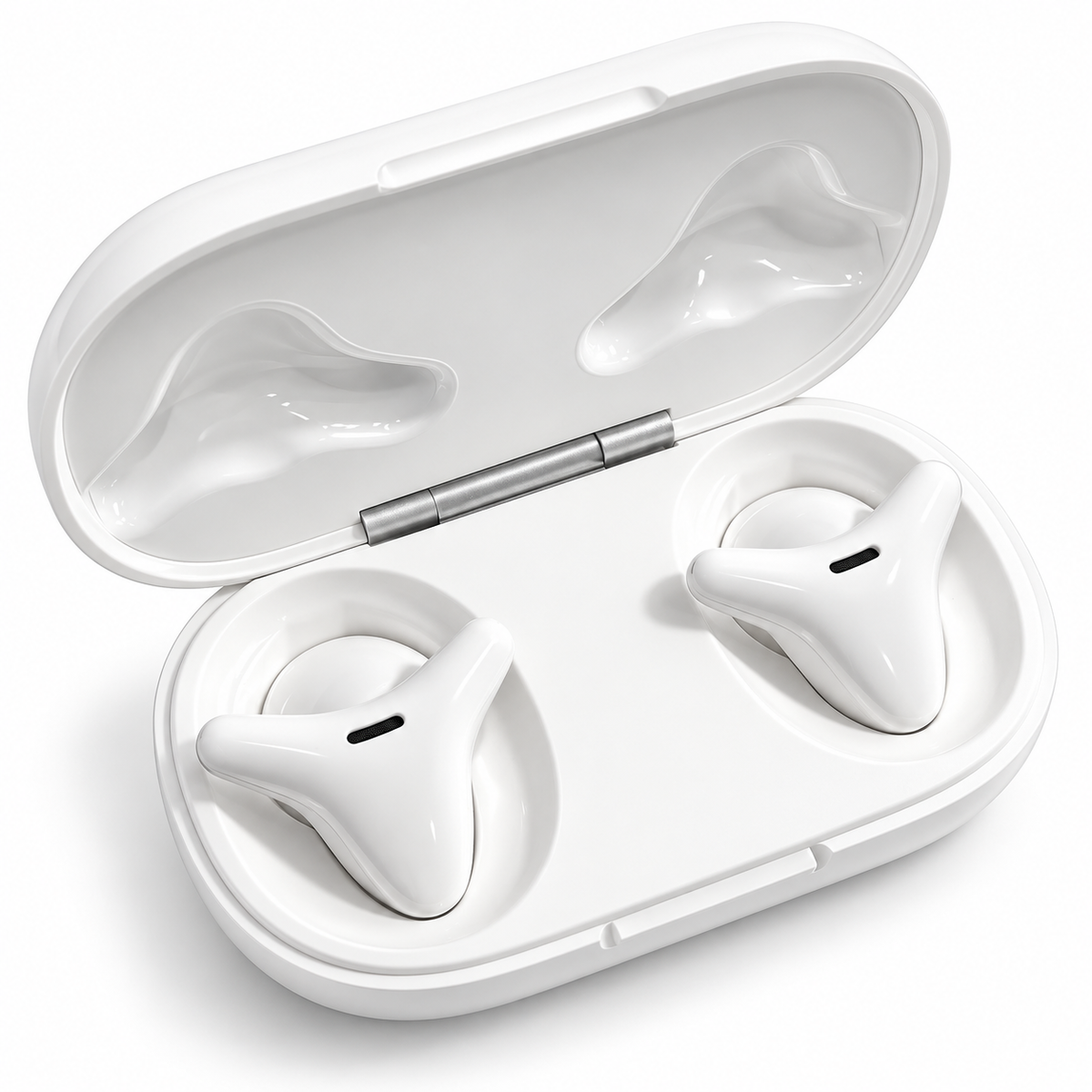 Casti Wireless QENO® TWS-G4, Bluetooth, Control Tactil, Microfon Integrat, Carcasa de Incarcare USB-C, Alb