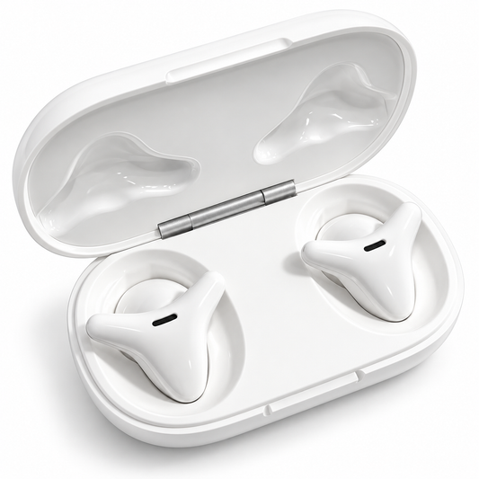 Casti Wireless QENO® TWS-G4, Bluetooth, Control Tactil, Microfon Integrat, Carcasa de Incarcare USB-C, Alb