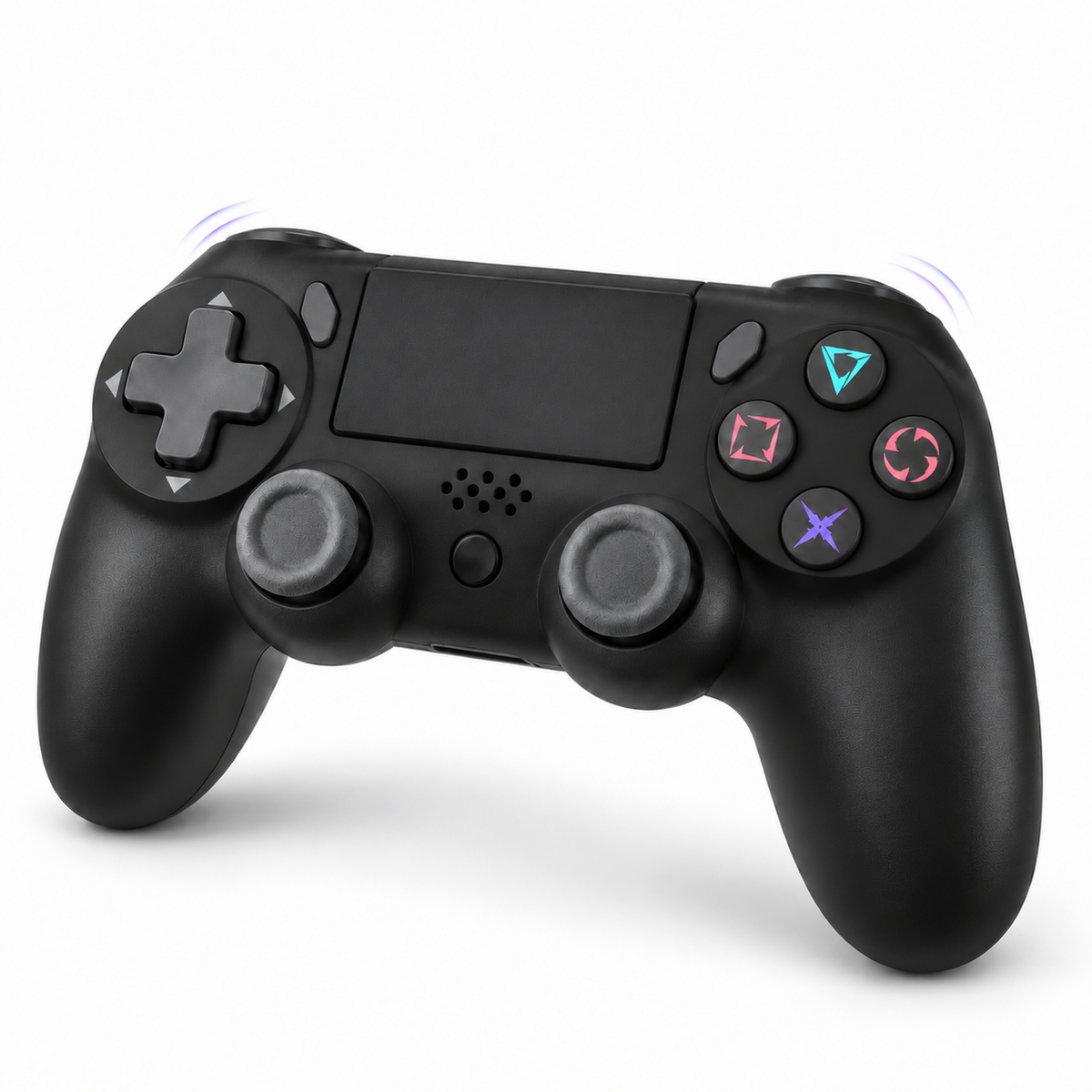 Controller Wireless QENO® P47, Compatibil PS4 si PC, Bluetooth 4.0, Touchpad, Baterie 600 mAh, Negru
