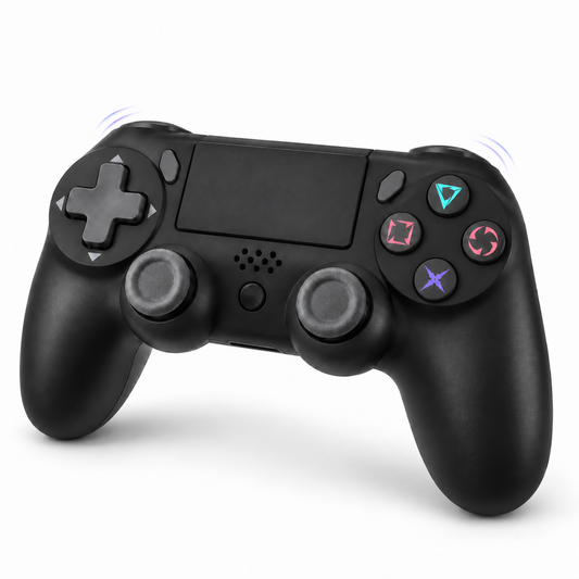 Controller Wireless QENO® P47, Compatibil PS4 si PC, Bluetooth 4.0, Touchpad, Baterie 600 mAh, Negru