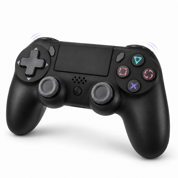 Controller Wireless QENO® P47, Compatibil PS4 si PC, Bluetooth 4.0, Touchpad, Baterie 600 mAh, Negru