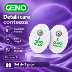 Set 2 Electrozi / Paduri Qeno® Cu Gel, Pentru Aparat Electrostimulare 2.5 x 1.5 Alb — poza 3